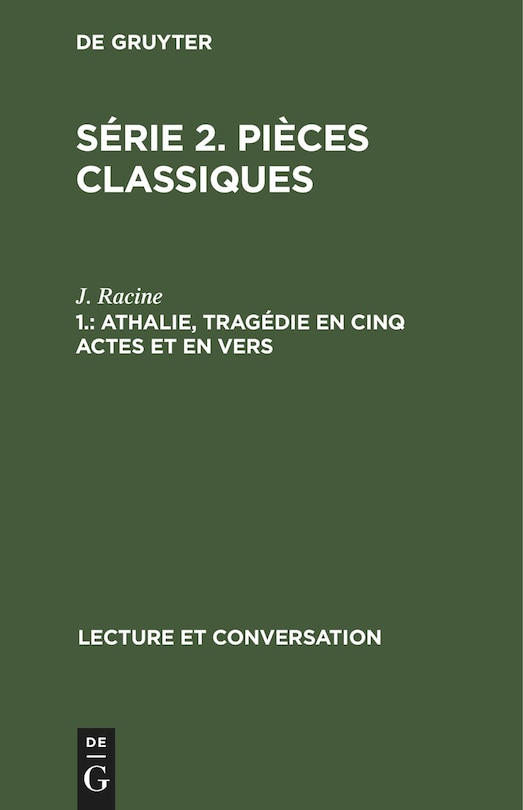 Front cover_Athalie, tragédie en cinq actes et en vers