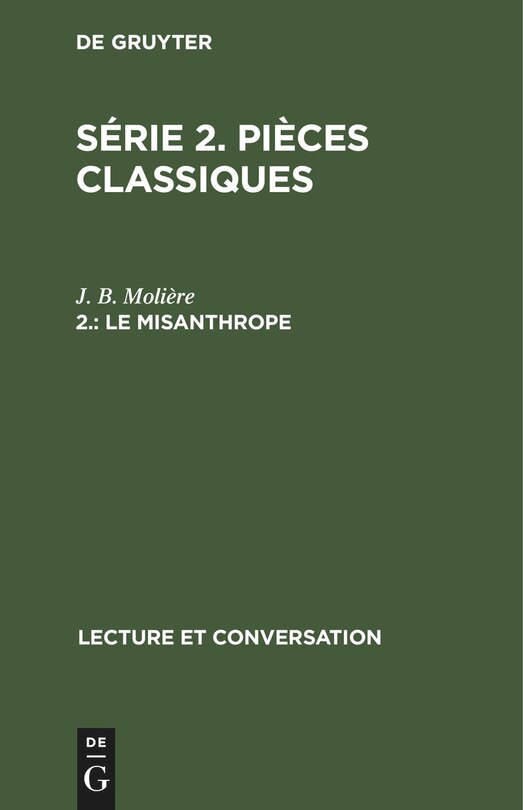 Front cover_Le misanthrope