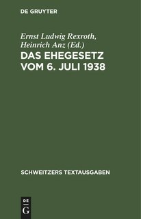 Couverture_Das Ehegesetz vom 6. Juli 1938