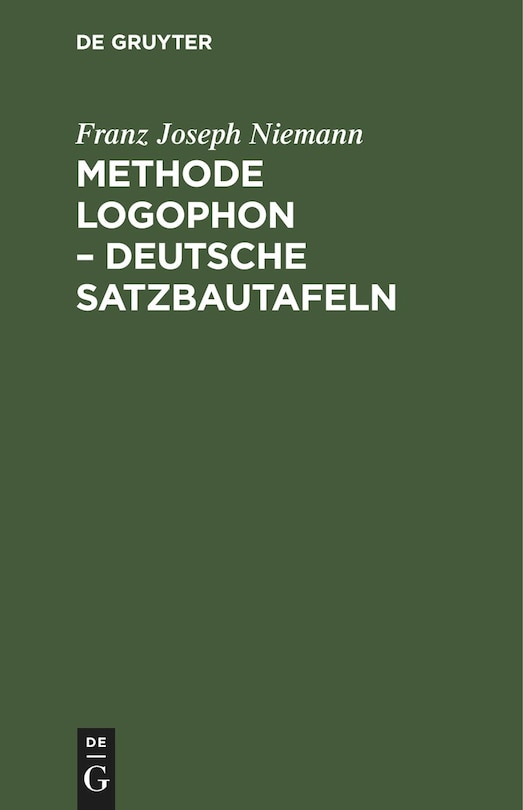 Couverture_Methode Logophon – Deutsche Satzbautafeln