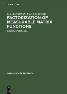 Front cover_Factorization of Measurable Matrix Functions