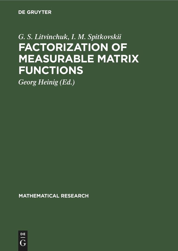 Front cover_Factorization of Measurable Matrix Functions