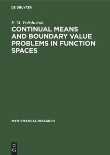 Front cover_Continual Means and Boundary Value Problems in Function Spaces