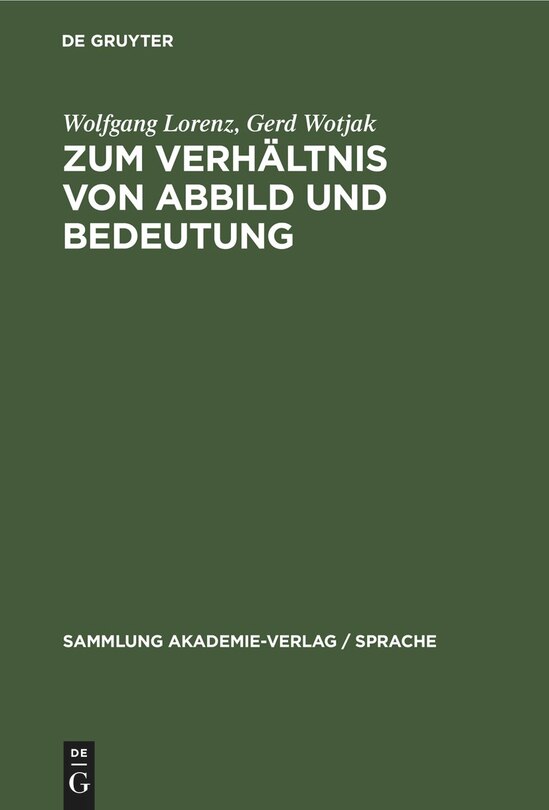 Front cover_Zum Verhältnis von Abbild und Bedeutung