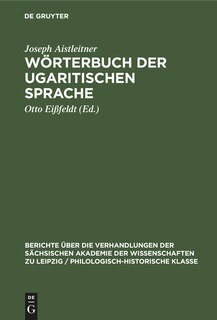 Front cover_Wörterbuch der ugaritischen Sprache