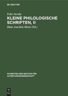 Front cover_Kleine Philologische Schriften, II