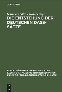 Front cover_Die Entstehung der deutschen daß-Sätze