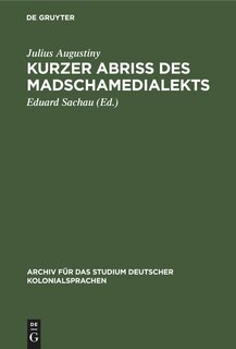 Front cover_Kurzer Abriß des Madschamedialekts