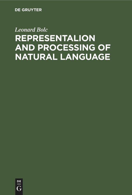 Front cover_Representalion and Processing of Natural Language