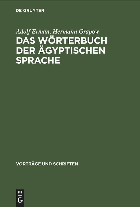 Front cover_Das Wörterbuch der ägyptischen Sprache