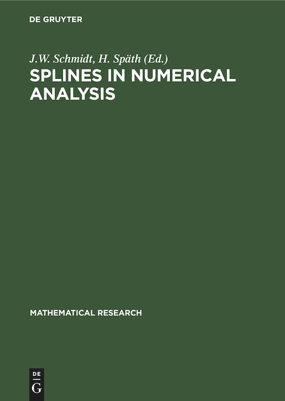 Couverture_Splines in Numerical Analysis