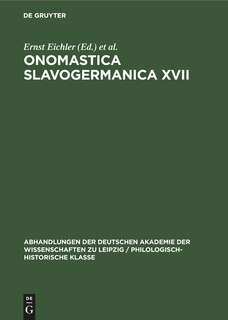 Front cover_Onomastica Slavogermanica XVII
