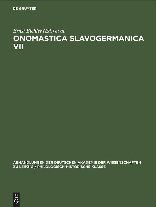 Onomastica Slavogermanica VII