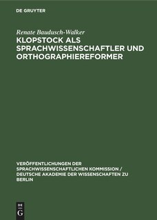 Front cover_Klopstock als Sprachwissenschaftler und Orthographiereformer