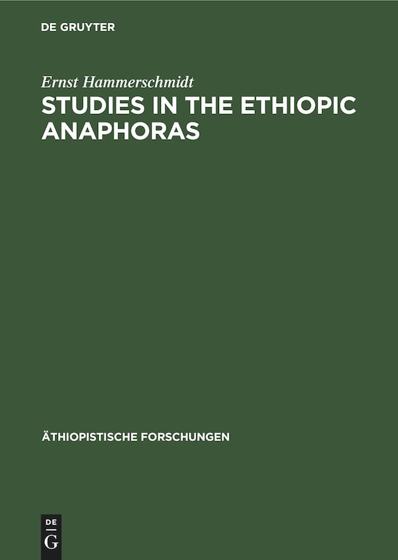 Couverture_Studies in the Ethiopic anaphoras