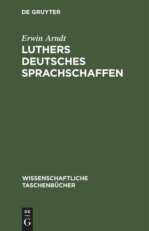 Front cover_Luthers deutsches Sprachschaffen