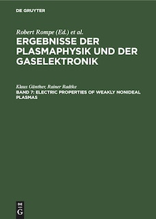 Couverture_Electric Properties of Weakly Nonideal Plasmas