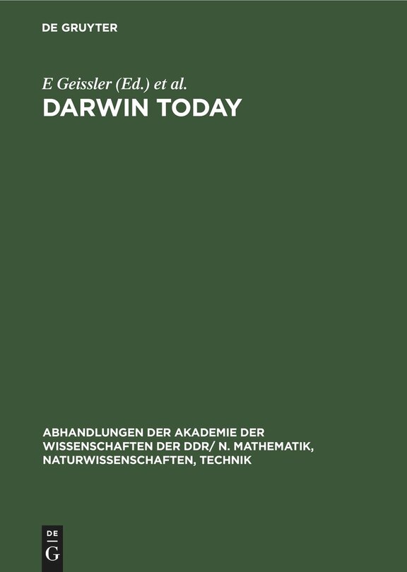 Front cover_Darwin today