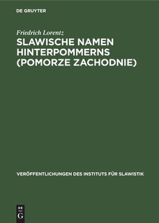 Front cover_Slawische Namen Hinterpommerns (Pomorze Zachodnie)