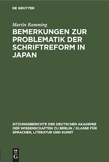 Couverture_Bemerkungen zur Problematik der Schriftreform in Japan