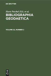 Front cover_Bibliographia Geodaetica. Volume 22, Number 2