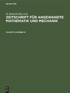 Front cover_Zeitschrift für Angewandte Mathematik und Mechanik. Volume 70, Number 10