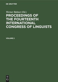 Couverture_Proceedings of the Fourteenth International Congress of Linguists. Volume 2