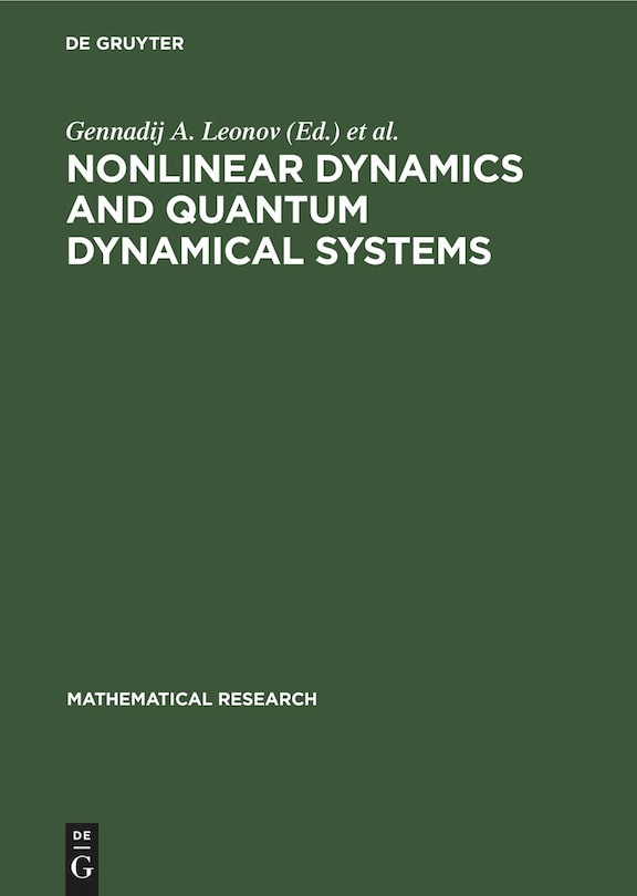 Front cover_Nonlinear Dynamics and Quantum Dynamical Systems