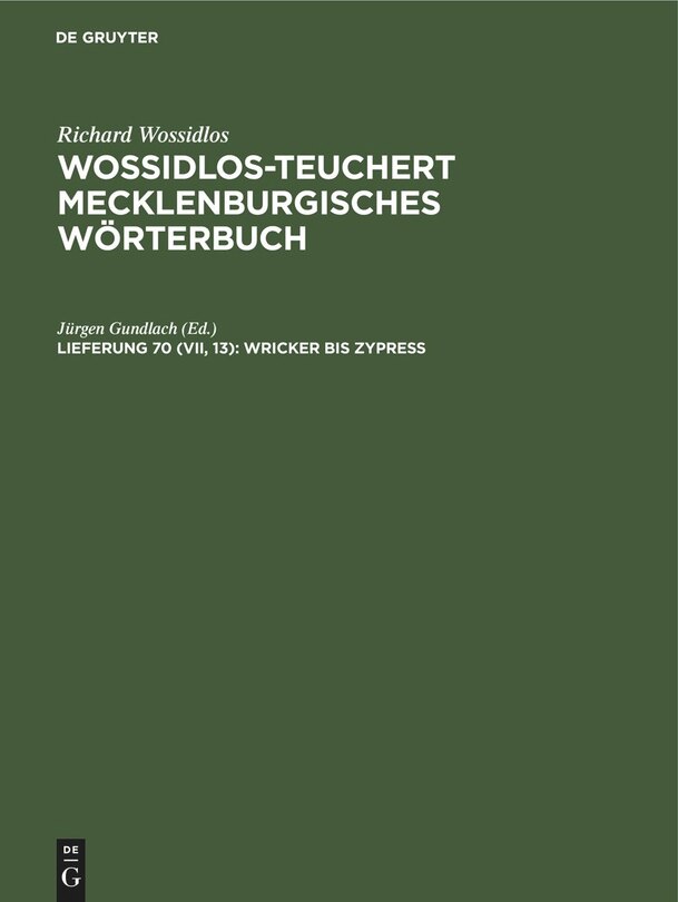 Front cover_Wricker bis Zypreß