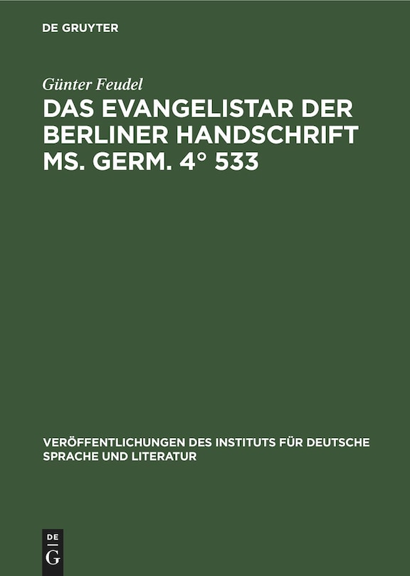 Front cover_Das Evangelistar der Berliner Handschrift Ms. Germ. 4° 533