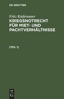 Couverture_Kriegsnotrecht für Miet und Pachtverhältnisse