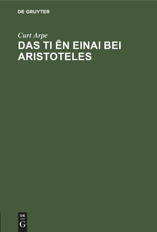 Das Ti ēn einai bei Aristoteles