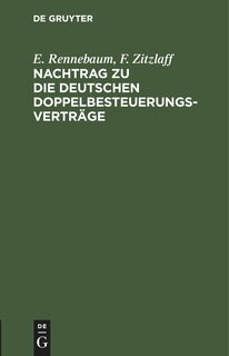 Front cover_Nachtrag zu Die deutschen Doppelbesteuerungsverträge