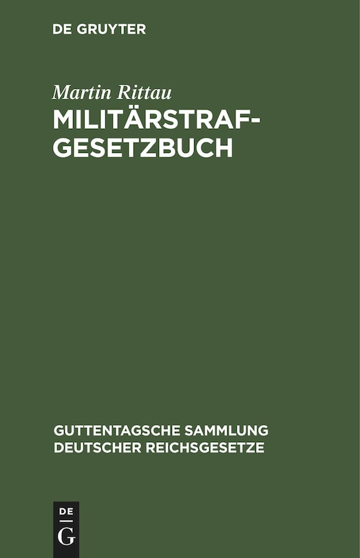 Front cover_Militärstrafgesetzbuch