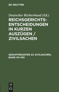 Couverture_Gesamtregister zu Zivilsachen, Band 141–150