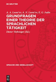 Front cover_Grundfragen einer Theorie der sprachlichen Tätigkeit