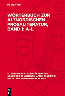 Front cover_Wörterbuch zur altnordischen Prosaliteratur, Band 1: A–L