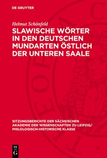 Front cover_Slawische Wörter in den deutschen Mundarten östlich der unteren Saale