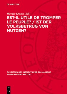 Couverture_Est-il utile de tromper le peuple? / Ist der Volksbetrug von Nutzen?