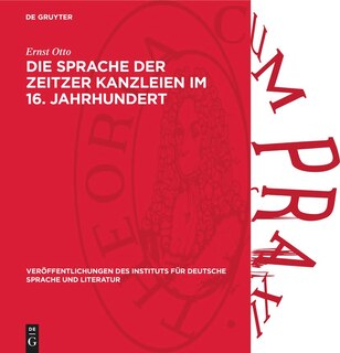 Front cover_Die Sprache der Zeitzer Kanzleien im 16. Jahrhundert