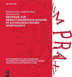 Front cover_Beiträge zur Bedeutungserschliessung im althochdeutschen Wortschatz