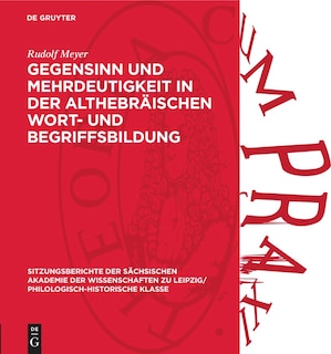Front cover_Gegensinn und Mehrdeutigkeit in der althebräischen Wort- und Begriffsbildung