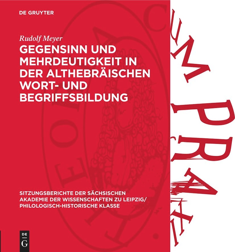 Front cover_Gegensinn und Mehrdeutigkeit in der althebräischen Wort- und Begriffsbildung