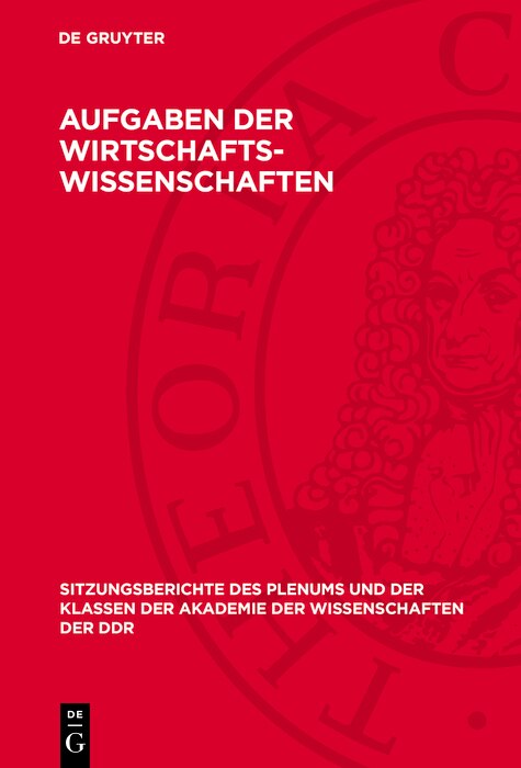 Couverture_Aufgaben der Wirtschaftswissenschaften