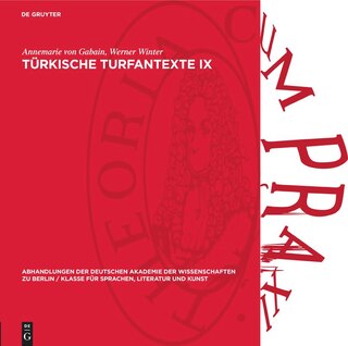 Front cover_Türkische Turfantexte IX