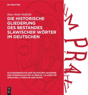 Front cover_Die historische Gliederung des Bestandes slawischer Wörter im Deutschen