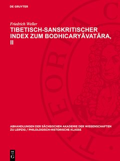 Couverture_Tibetisch-sanskritischer Index zum Bodhicaryāvatāra, II