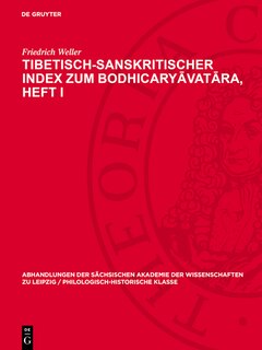 Couverture_Tibetisch-sanskritischer Index zum Bodhicaryāvatāra, Heft I