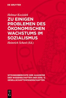 Front cover_Zu einigen Problemen des ökonomischen Wachstums im Sozialismus