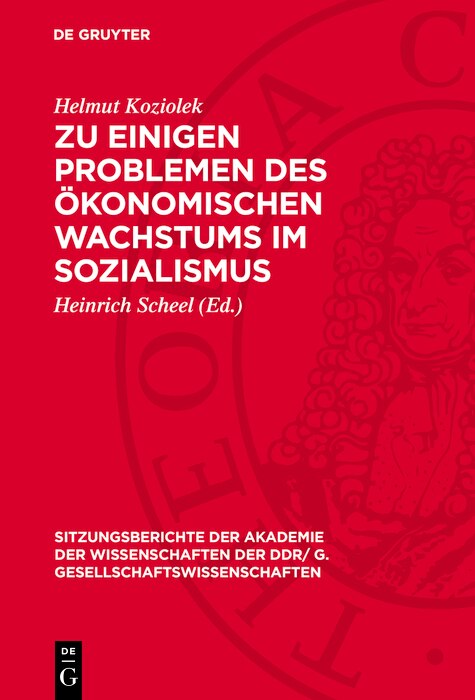 Front cover_Zu einigen Problemen des ökonomischen Wachstums im Sozialismus